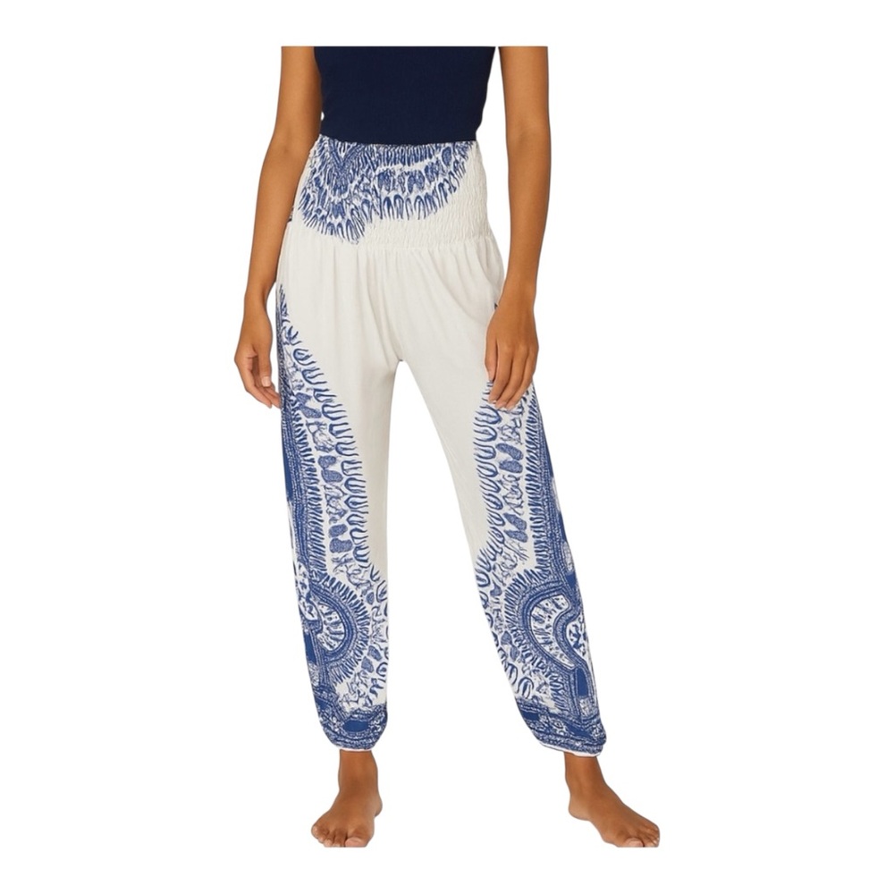 Koko Knot Bohemian Blue and White Pants